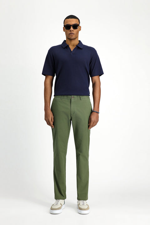 Forest Green Relaxed Fit Stretchy Canvas / Chino Trousers