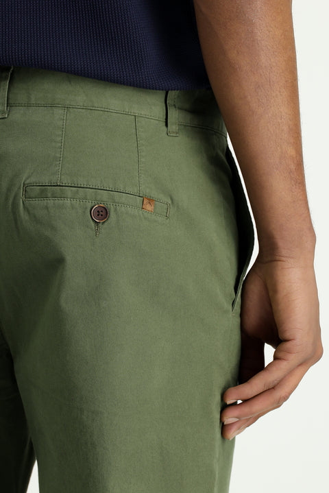 Forest Green Relaxed Fit Stretchy Canvas / Chino Trousers