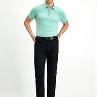 Black Regular Fit Standard Cut Lycra Canvas / Chino Trousers
