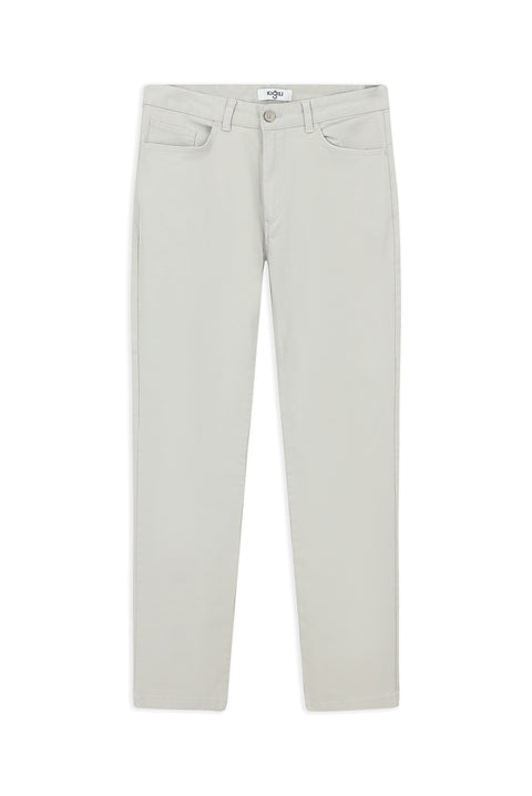 Açık Gri Regular Fit Standart Kesim Likralı Kanvas / Chino Pantolon