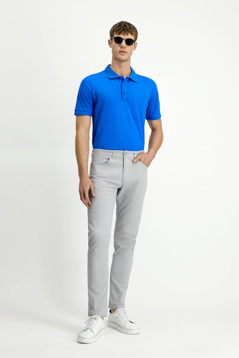 Açık Gri Regular Fit Standart Kesim Likralı Kanvas / Chino Pantolon