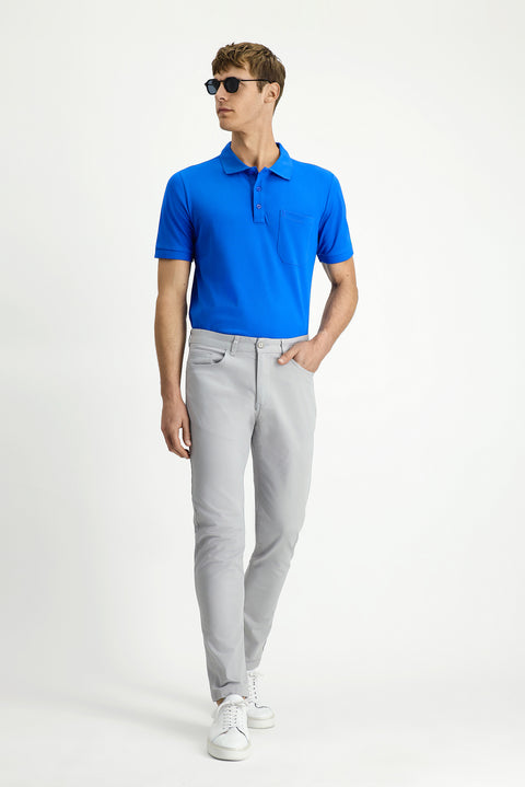 Açık Gri Regular Fit Standart Kesim Likralı Kanvas / Chino Pantolon
