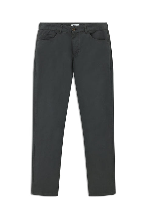Mid Smoke Regular Fit Standard Cut Lycra Canvas / Chino Trousers