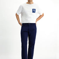 Light Blue Regular Fit Standard Cut Lycra Canvas / Chino Trousers