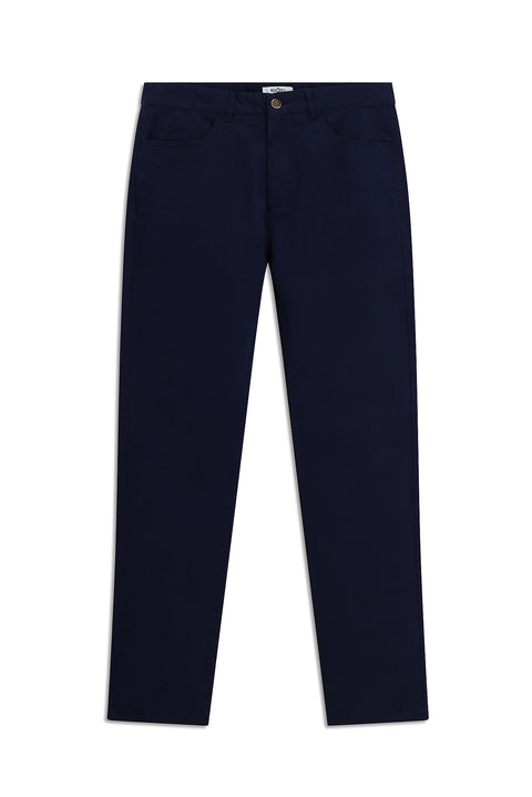 Light Blue Regular Fit Standard Cut Lycra Canvas / Chino Trousers