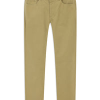 Mid-Beige Regular Fit Standard Cut Stretch Canvas / Chino Trousers