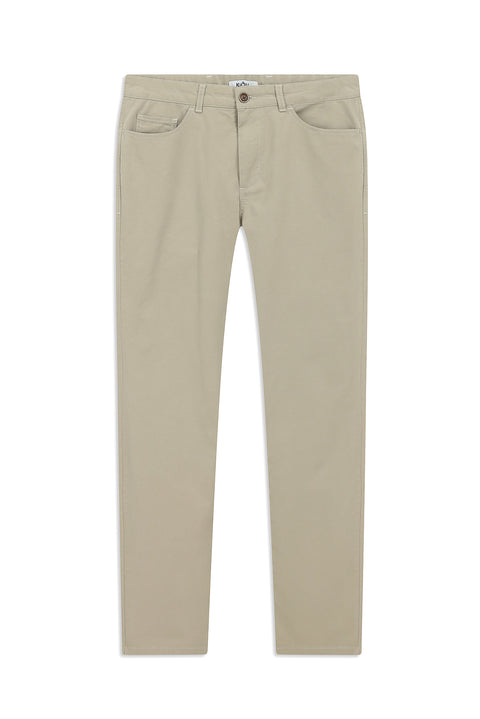 Light Mink Regular Fit Standard Cut Lycra Canvas / Chino Trousers