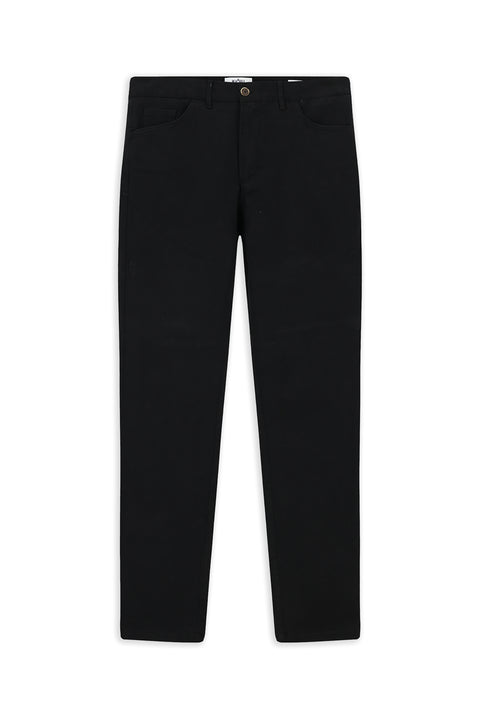 Black Relaxed Fit Canvas / Chino Trousers with Side Pockets and Stretch Fabric