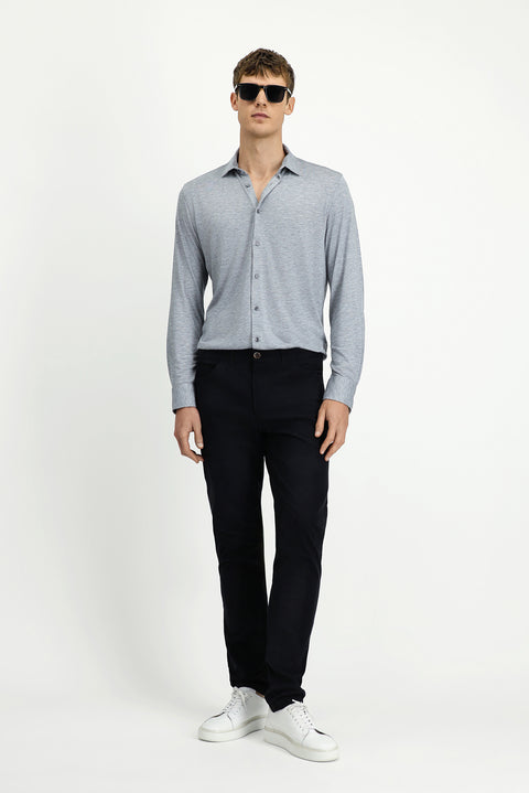 Black Slim Fit Narrow Cut Lycra Side Pocket Canvas / Chino Trousers