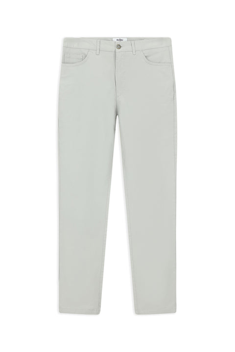 Light Grey Relaxed Fit Stretchy Side Pocket Canvas / Chino Trousers