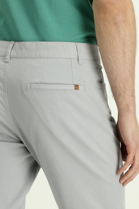 Light Grey Relaxed Fit Stretchy Side Pocket Canvas / Chino Trousers