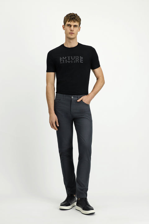 Medium Smoke Relaxed Fit Stretch Side Pocket Canvas / Chino Trousers