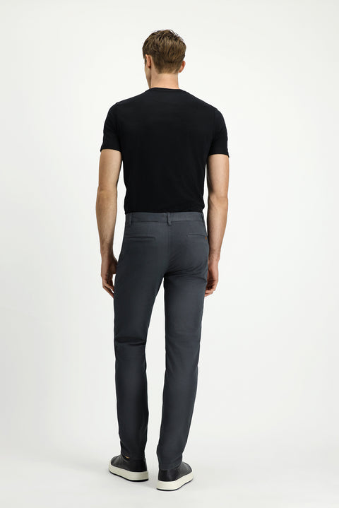 Medium Smoke Relaxed Fit Stretch Side Pocket Canvas / Chino Trousers