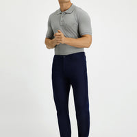 Light Navy Relaxed Fit Comfortable Cut Lycra Side Pocket Canvas / Chino Trousers