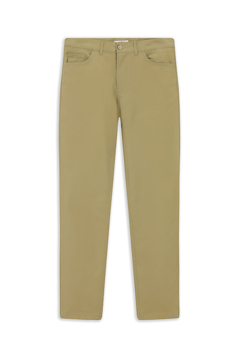 Mid Beige Slim Fit Stretch Side Pocket Canvas / Chino Trousers