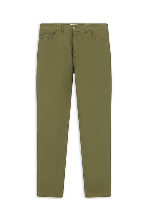 Military Khaki Relaxed Fit Stretch Side Pocket Canvas / Chino Trousers