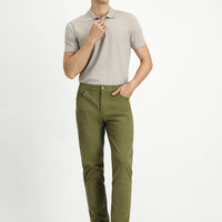 Military Khaki Relaxed Fit Stretch Side Pocket Canvas / Chino Trousers