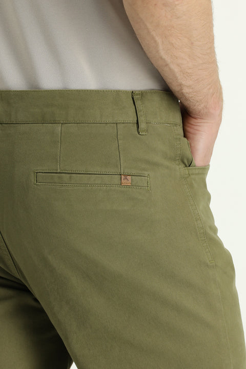 Military Khaki Relaxed Fit Stretch Side Pocket Canvas / Chino Trousers