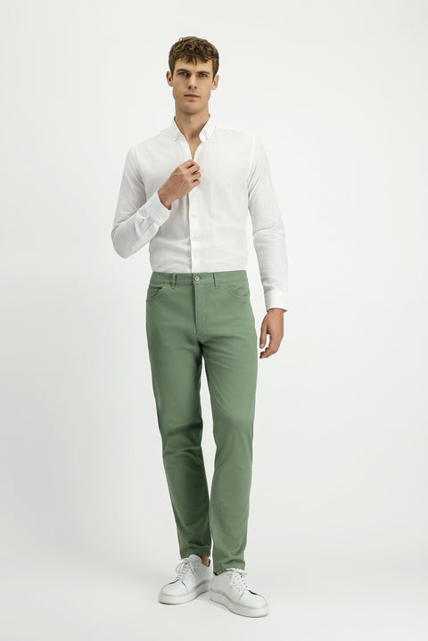 Mint Green Relaxed Fit Stretchy Side Pocket Canvas / Chino Trousers