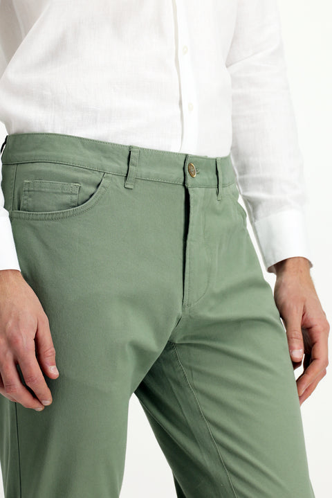 Mint Green Relaxed Fit Stretchy Side Pocket Canvas / Chino Trousers