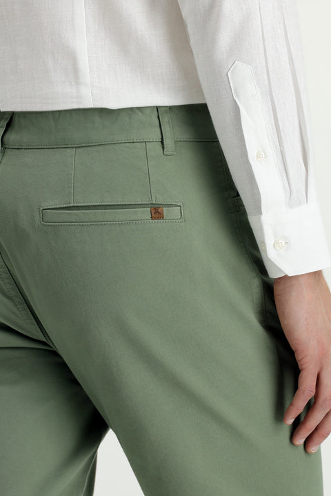 Mint Green Relaxed Fit Stretchy Side Pocket Canvas / Chino Trousers