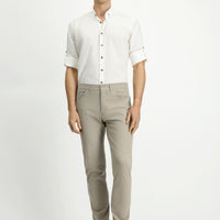 Light Mink Slim Fit Skinny Stretch Canvas / Chino Pants with Side Pockets