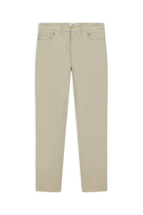 Light Mink Slim Fit Skinny Stretch Canvas / Chino Pants with Side Pockets