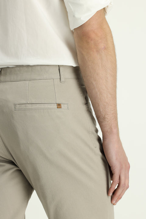 Light Mink Relaxed Fit Stretch Side Pocket Canvas / Chino Trousers