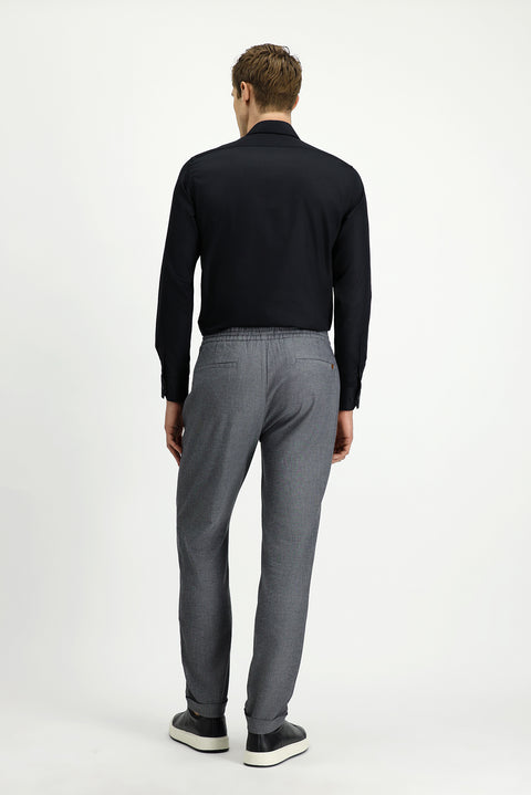 Medium Smoked Slim Fit Narrow Cut Patterned Elasticated Waist Drawstring Lycra Jogger Pants