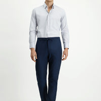 Dark Navy Slim Fit Skinny Patterned Elasticated Waist Drawstring Stretchy Jogger Pants