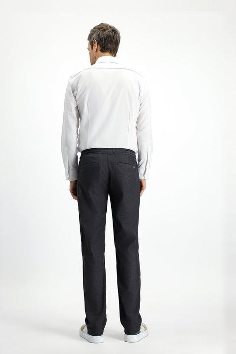 Orta Kahve Slim Fit Dar Kesim Desenli Beli Lastikli İpli Likralı Jogger Pantolon