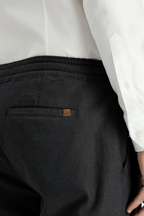 Orta Kahve Slim Fit Dar Kesim Desenli Beli Lastikli İpli Likralı Jogger Pantolon