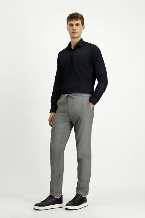 Orta Haki Slim Fit Dar Kesim Desenli Beli Lastikli İpli Likralı Jogger Pantolon