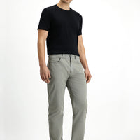 Khaki Regular Fit Standard Cut Lycra Canvas / Chino Pants