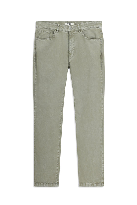 Khaki Regular Fit Standard Cut Lycra Canvas / Chino Pants