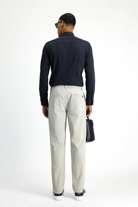 Orta Gri Regular Fit Standart Kesim Likralı Kanvas / Chino Pantolon