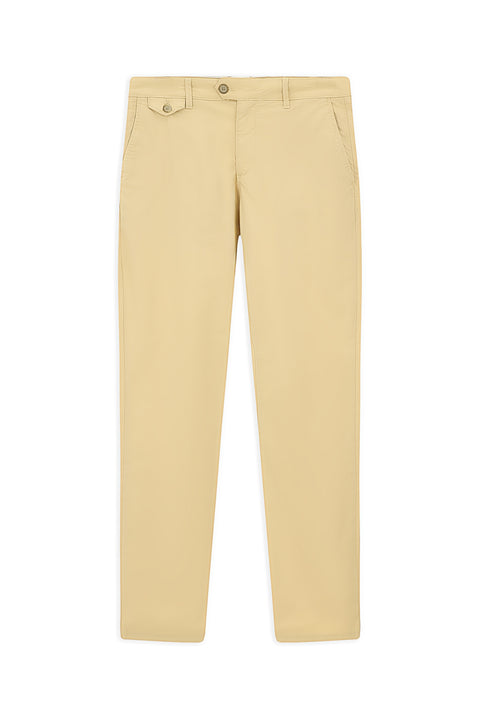 Light Beige Regular Fit Standard Cut Lycra Canvas / Chino Pants