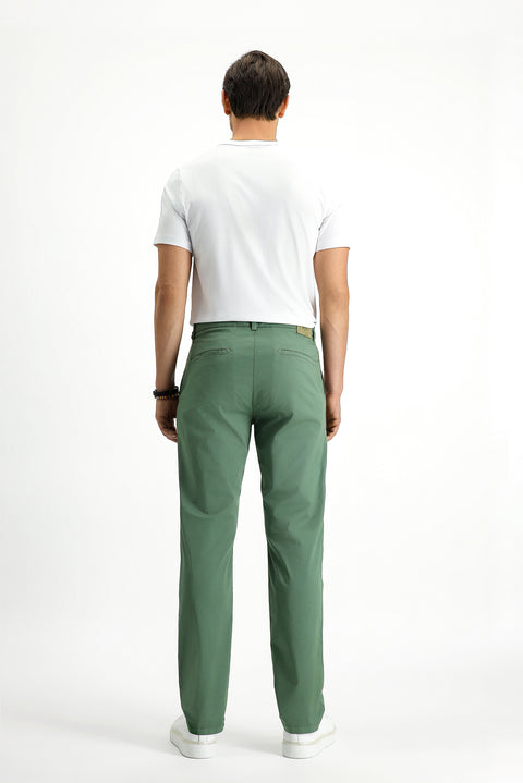 Orta Haki Regular Fit Standart Kesim Likralı Kanvas / Chino Pantolon