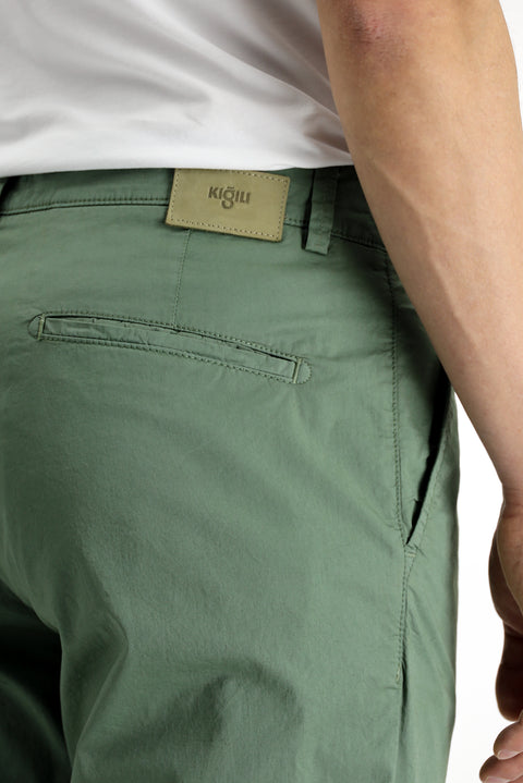 Orta Haki Regular Fit Standart Kesim Likralı Kanvas / Chino Pantolon