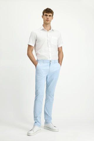  Gök Mavisi Regular Fit Standart Kesim Likralı Kanvas / Chino Pantolon