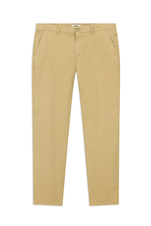 Light Beige Regular Fit Standard Cut Lycra Canvas / Chino Pants