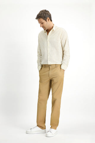  Açık Bej Regular Fit Standart Kesim Likralı Kanvas / Chino Pantolon