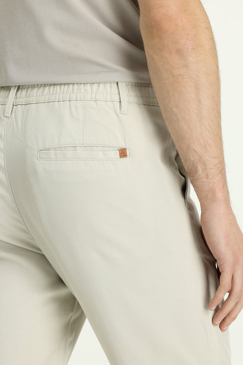 Safari Slim Fit Narrow Cut Elasticated Waist Lyocell Canvas / Chino Trousers