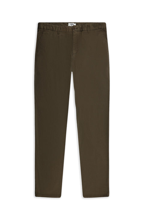 Dark Khaki Relaxed Fit Stretch Canvas / Chino Trousers