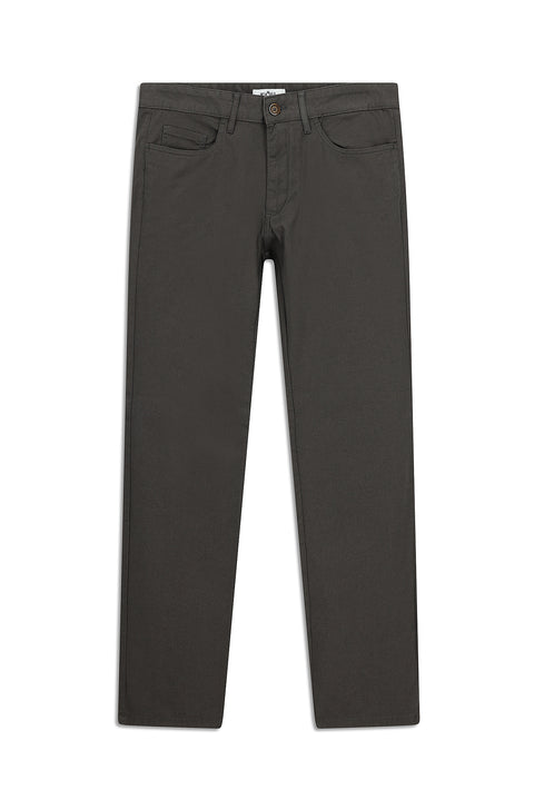 Mid Grey Regular Fit Standard Cut Lycra Patterned Canvas / Chino Trousers
