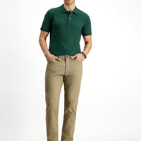 Orta Vizon Regular Fit Standart Kesim Likralı Desenli Kanvas / Chino Pantolon