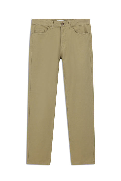 Orta Vizon Regular Fit Standart Kesim Likralı Desenli Kanvas / Chino Pantolon