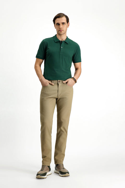 Orta Vizon Slim Fit Dar Kesim Likralı Desenli Kanvas / Chino Pantolon