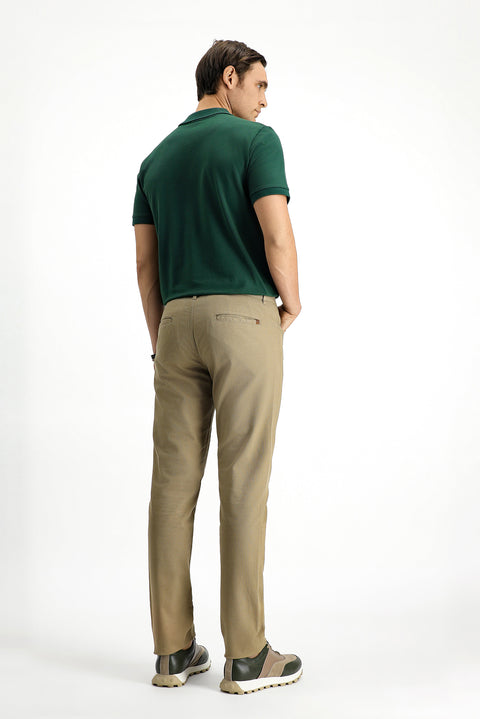 Orta Vizon Regular Fit Standart Kesim Likralı Desenli Kanvas / Chino Pantolon