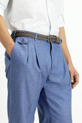  Mavi 6 Drop Regular Fit Standart Kesim Keten Karışımlı Pileli Klasik Kumaş Pantolon